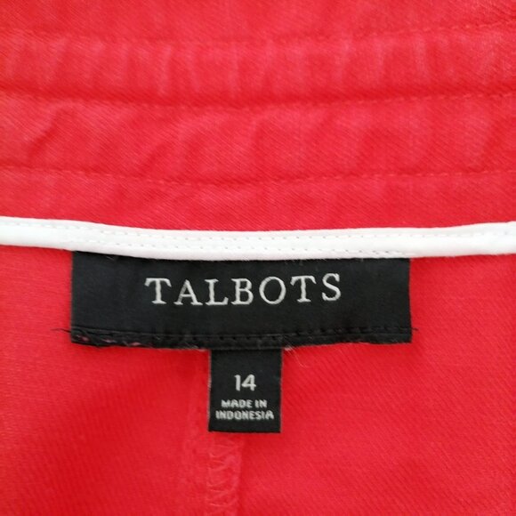 Talbots Womens Bright Red Y2K Whimsigoth Linen Blend A-Line Mini Skirts Size 14 - Picture 5 of 7